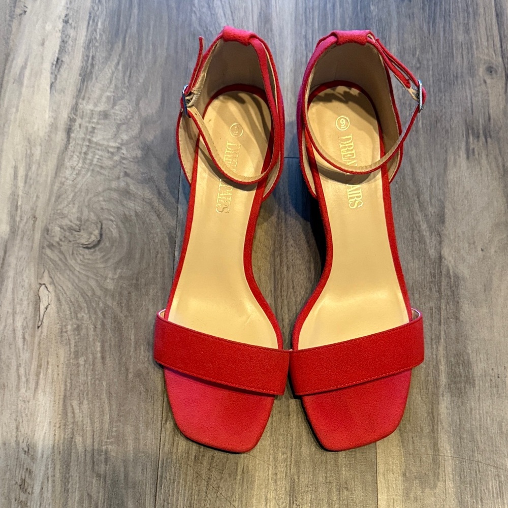 Dream Pairs Red Heeled Sandals